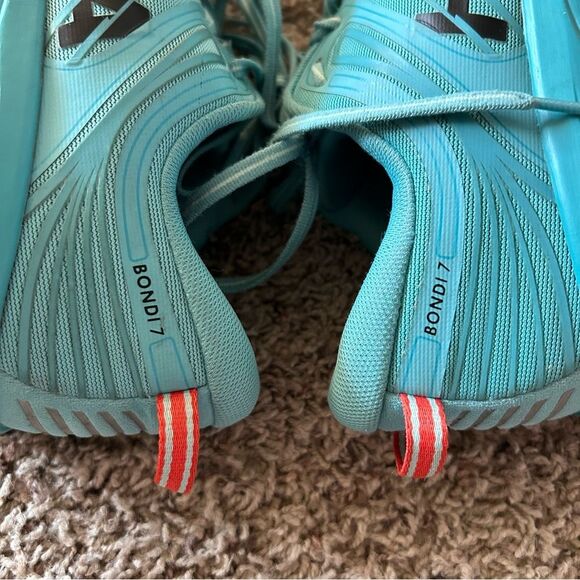 Hoka One Bondi 7 Road Running Shoes Aquarelle Eggshell Blue Size 11 - Picture 6 of 13